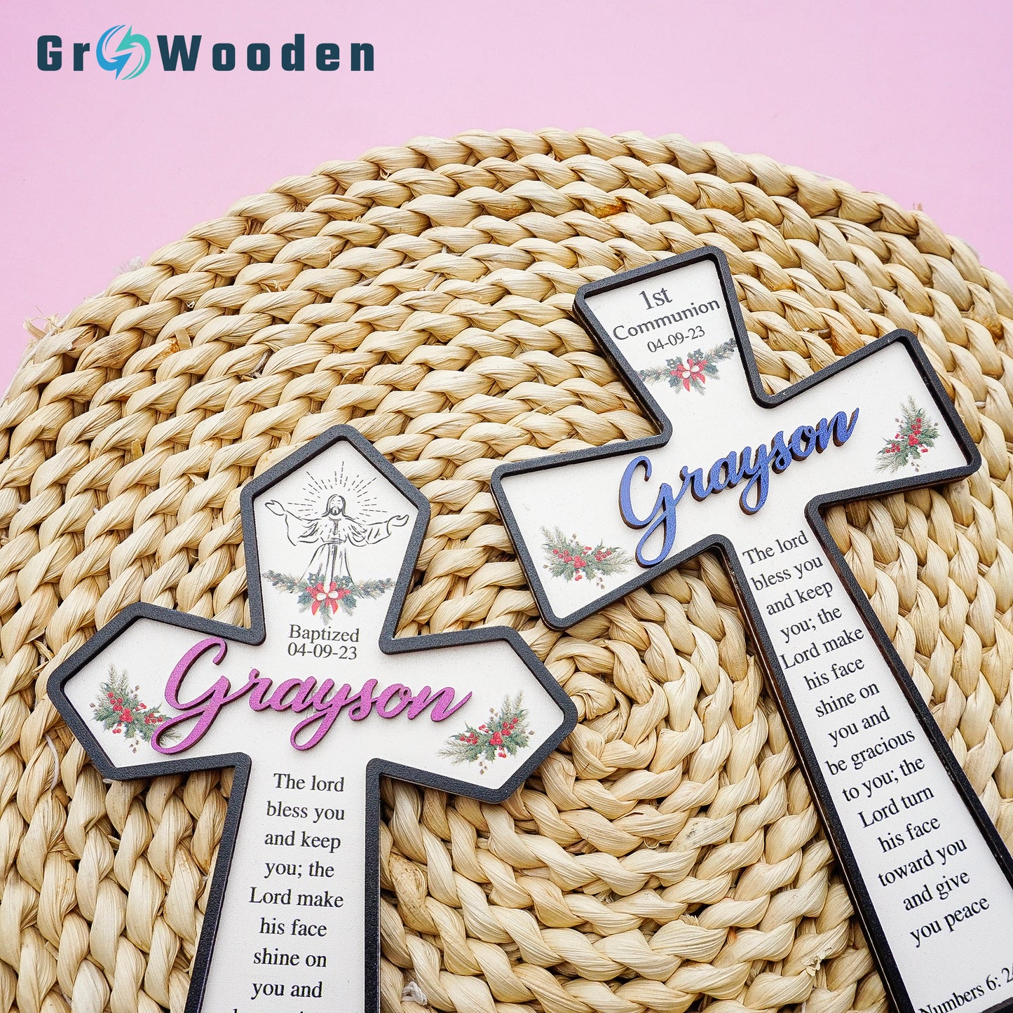 Baptismal Cross, Personalized Cross, Gift For Communion, Baptism, Wooden Cross