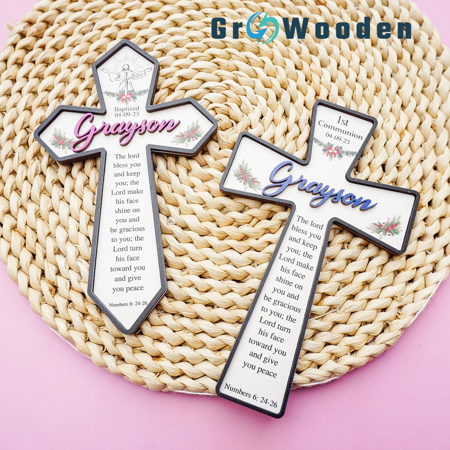 Personalized Cross, Gift For Communion, Personalized Baptism Cross, Christening Gift for Baby