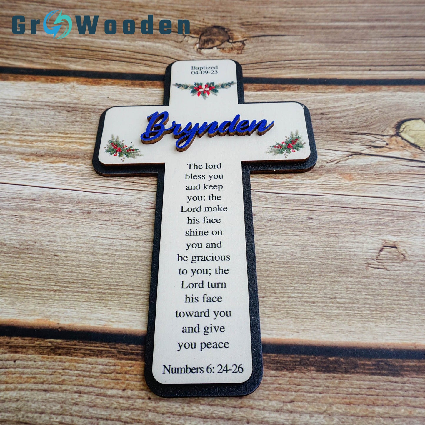 Wooden Cross For Baptism, Personalized Wooden Cross For Baptism Gift for Baby