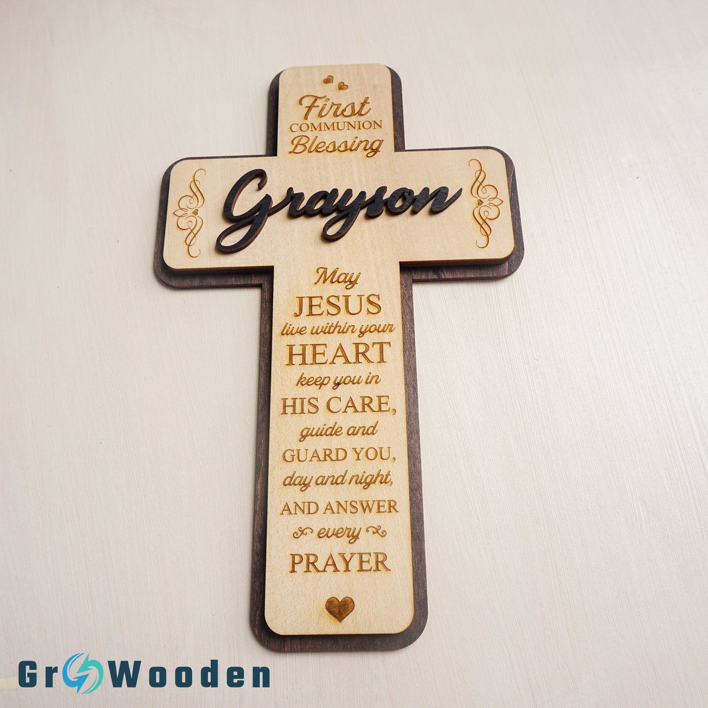 Baptism Gift, Wooden Baptism Cross, Custom Baptism Gift, Christening Gift for kids