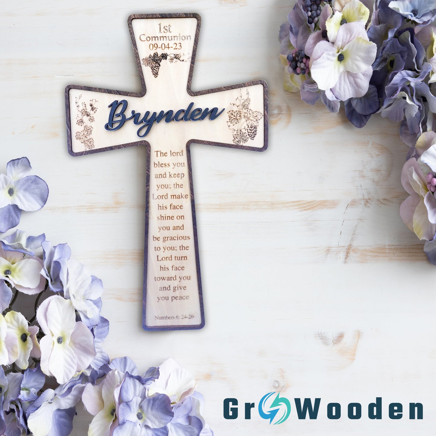 Personalized Baptism Cross, Christening Gift for kids