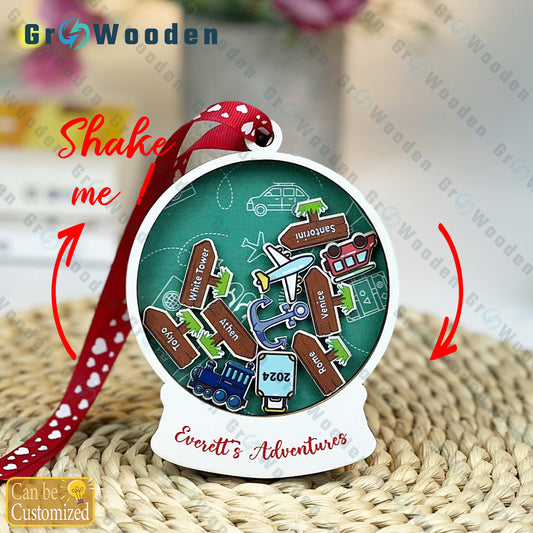 GRW35 Personalized Travel Adventures Ornament