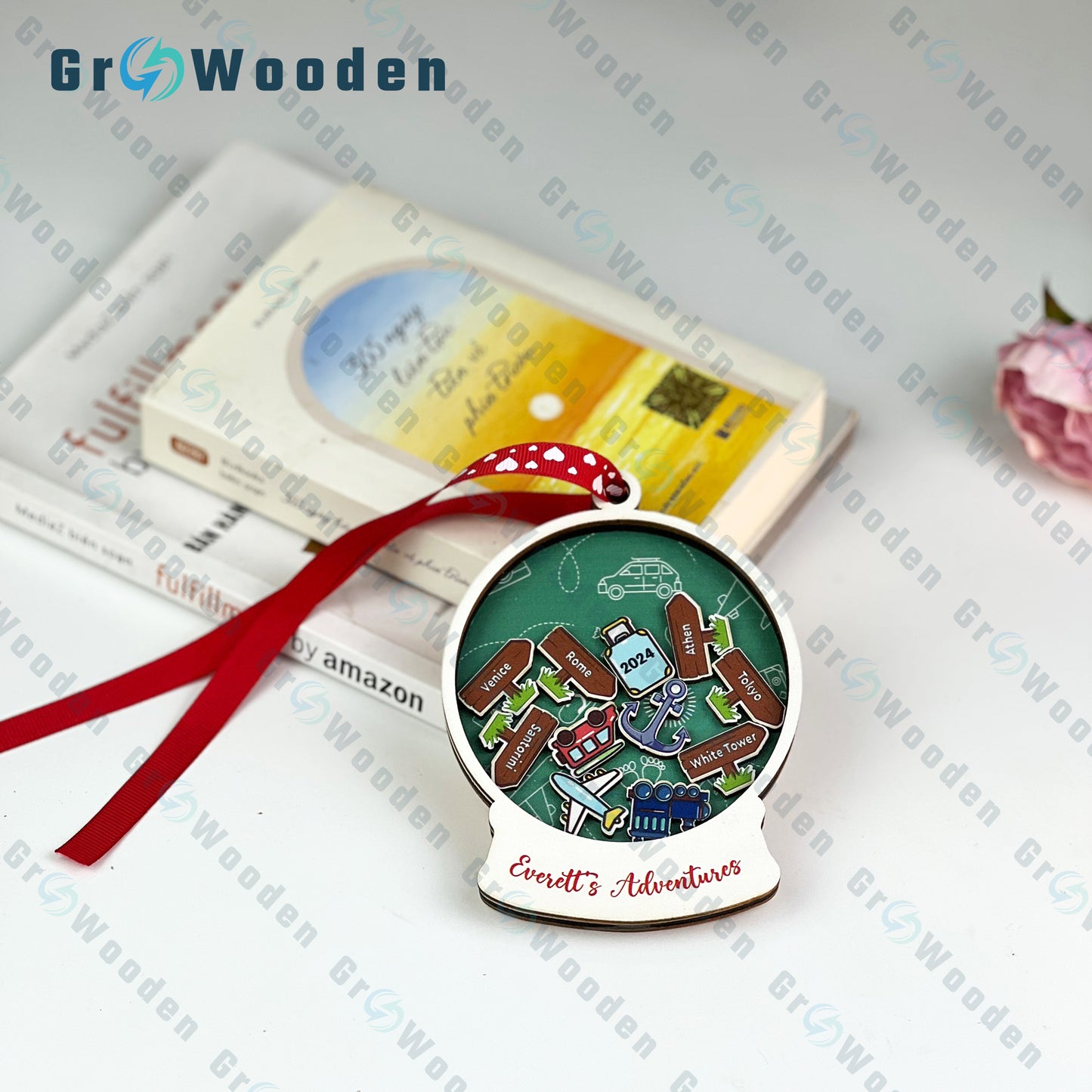 GRW35 Personalized Travel Adventures Ornament