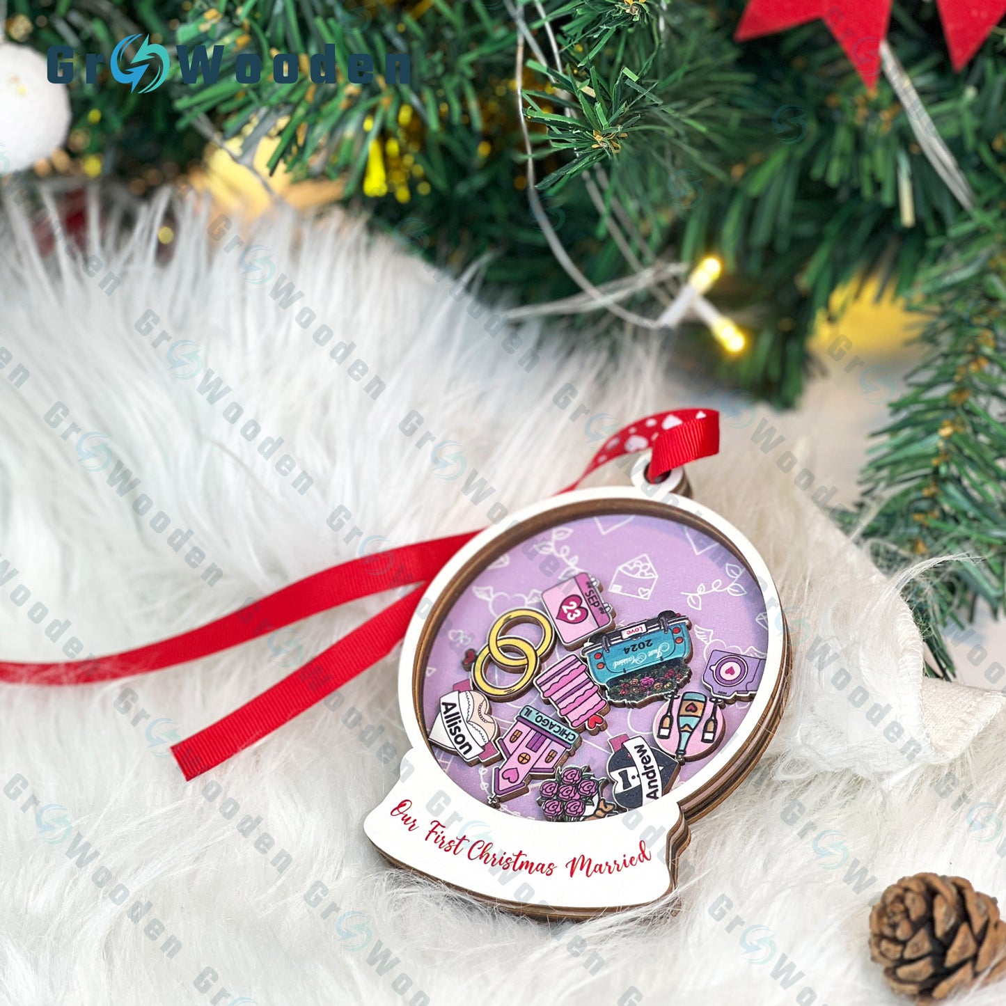 GRW36 First Christmas Married Ornament