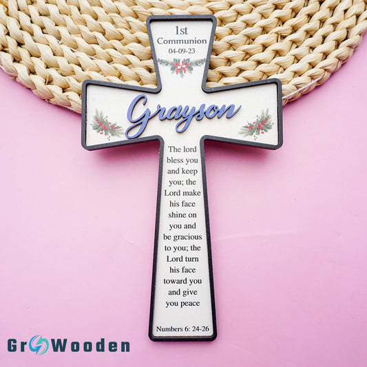 Baptismal Cross, Personalized Cross, Gift For Communion, Baptism, Wooden Cross