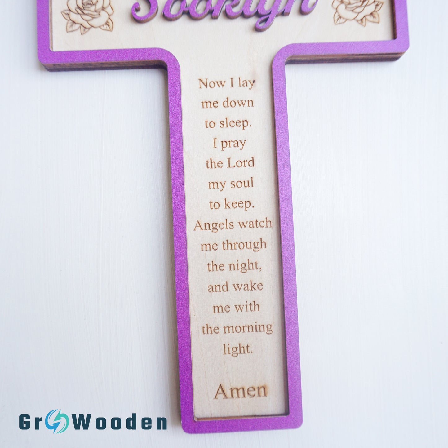 Baptism Gifts, Christening Cross with Baptism, Wooden Baptism Cross