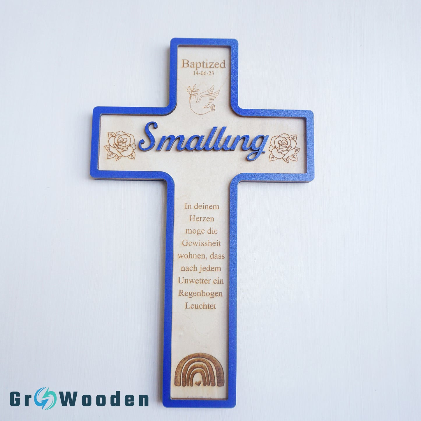 Baptism Cross, Christening Cross, Custom Wooden Cross For Baptism Gift