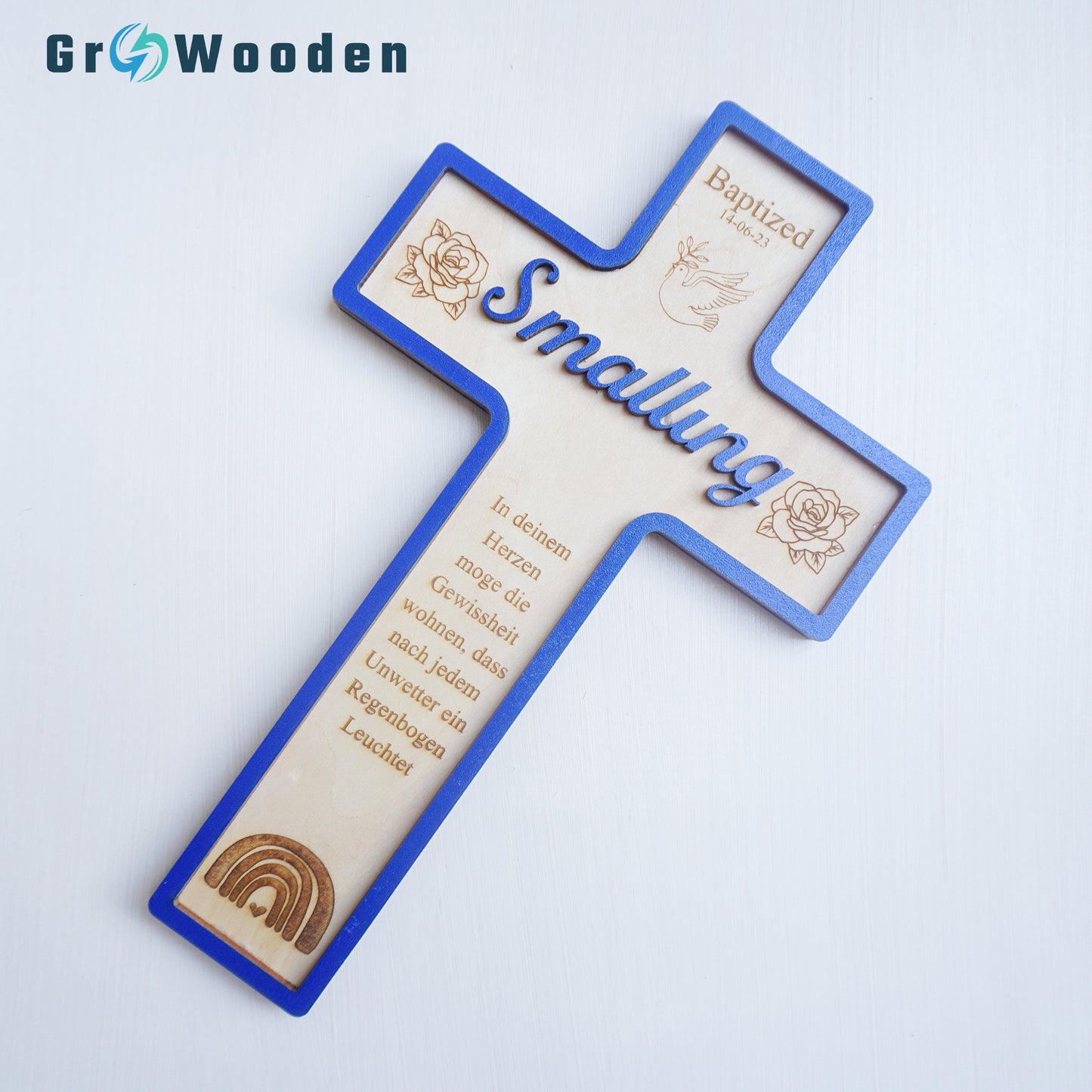 Baptism Cross, Christening Cross, Custom Wooden Cross For Baptism Gift