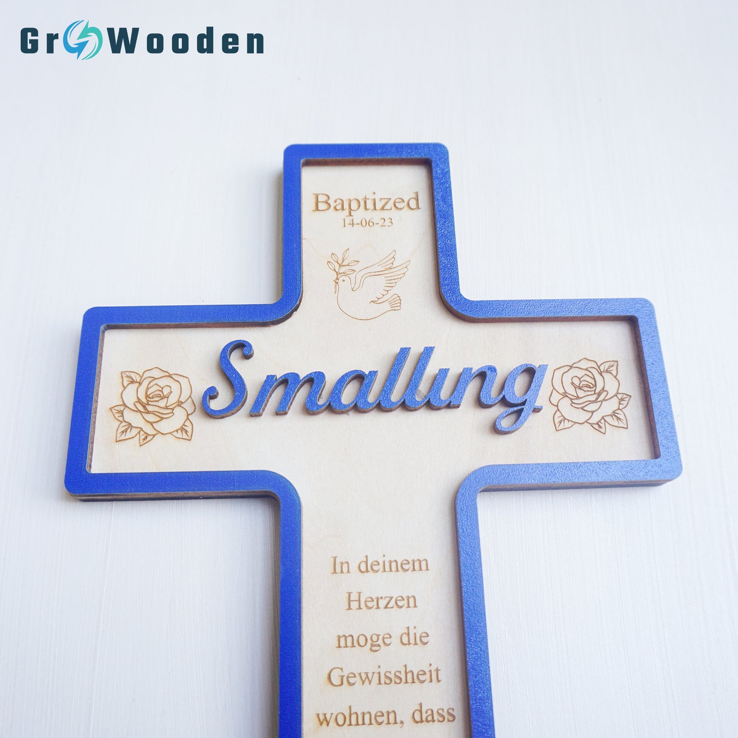 Baptism Cross, Christening Cross, Custom Wooden Cross For Baptism Gift