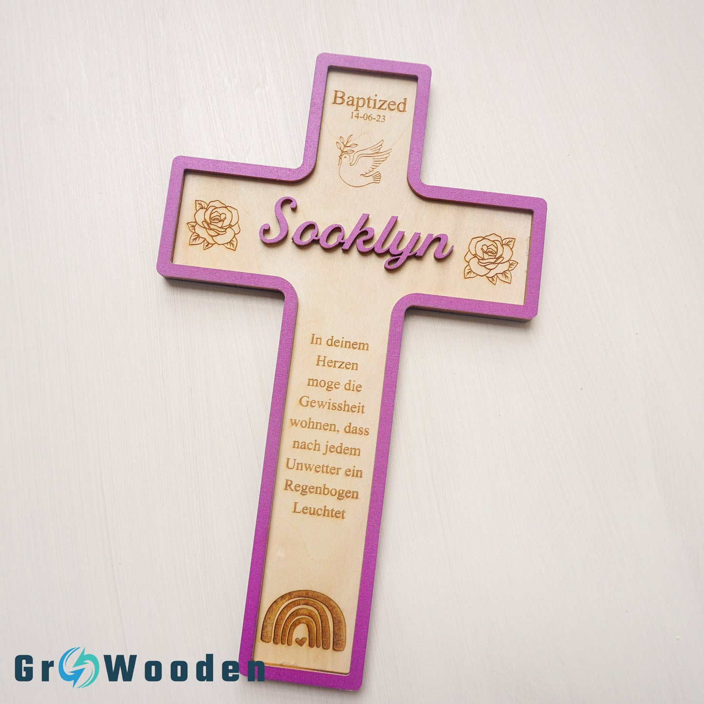 Baptism Cross, Christening Cross, Personalized Wooden Cross Baptism Gift