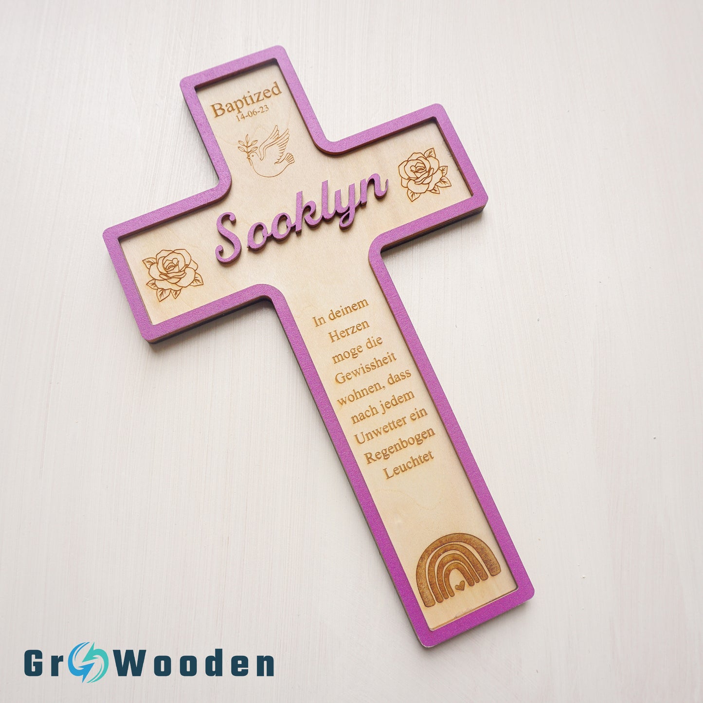 Baptism Cross, Christening Cross, Personalized Wooden Cross Baptism Gift