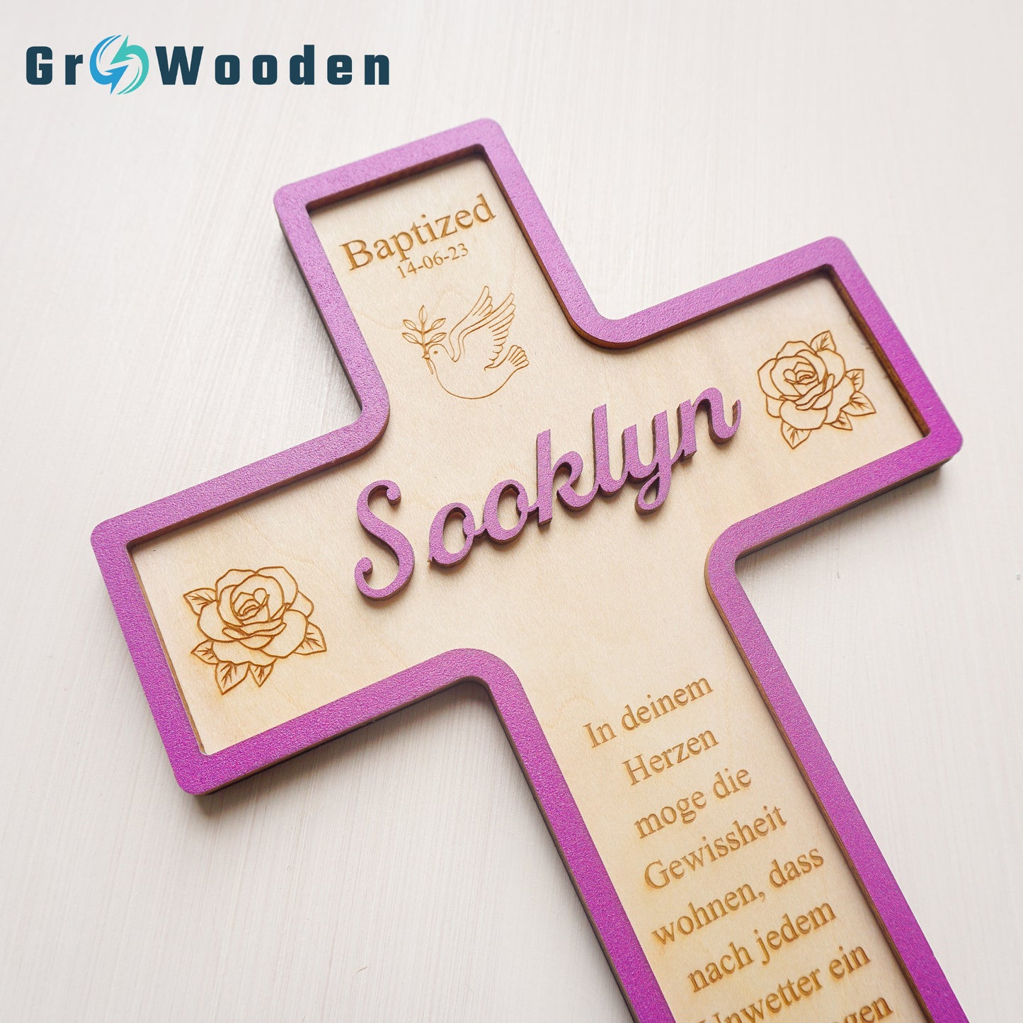 Baptism Cross, Christening Cross, Personalized Wooden Cross Baptism Gift