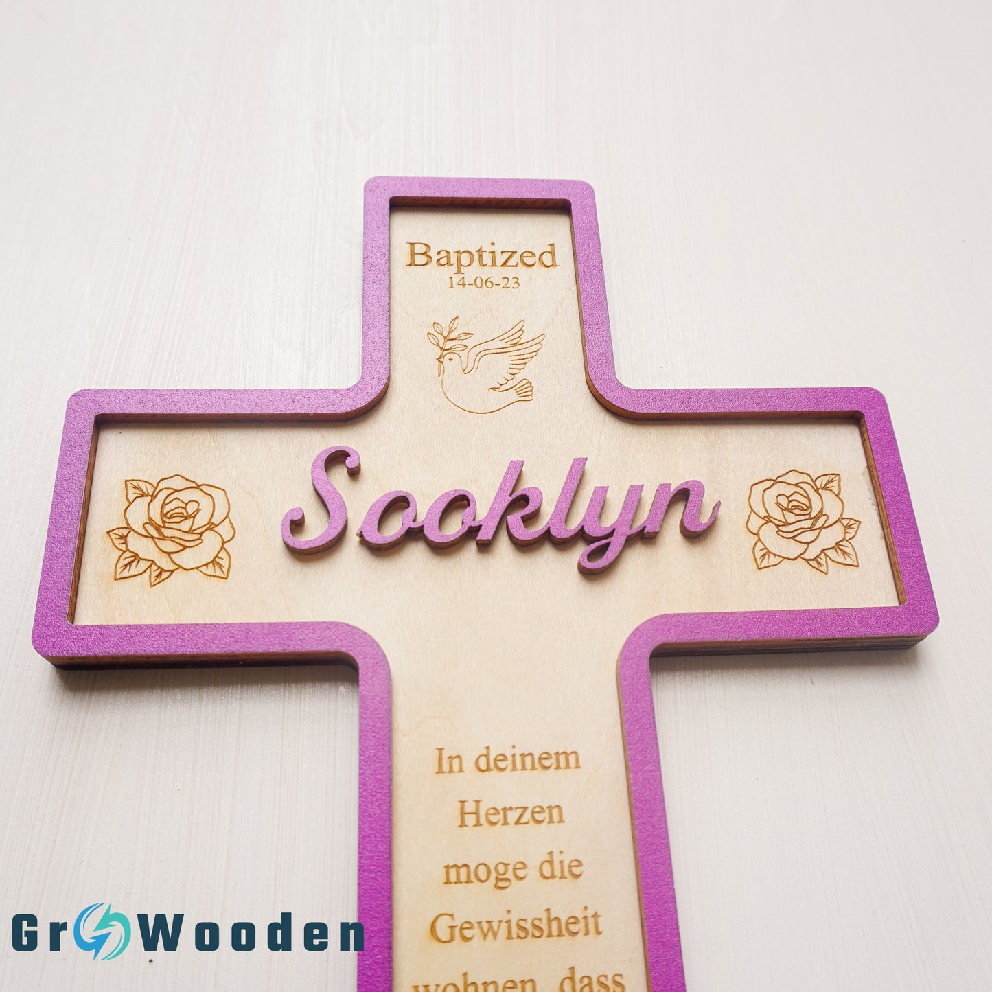 Baptism Cross, Christening Cross, Personalized Wooden Cross Baptism Gift