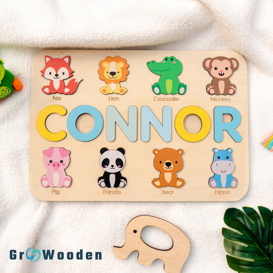 GRW-PZ52 Personalized Wooden Name Puzzle Gift for Baby